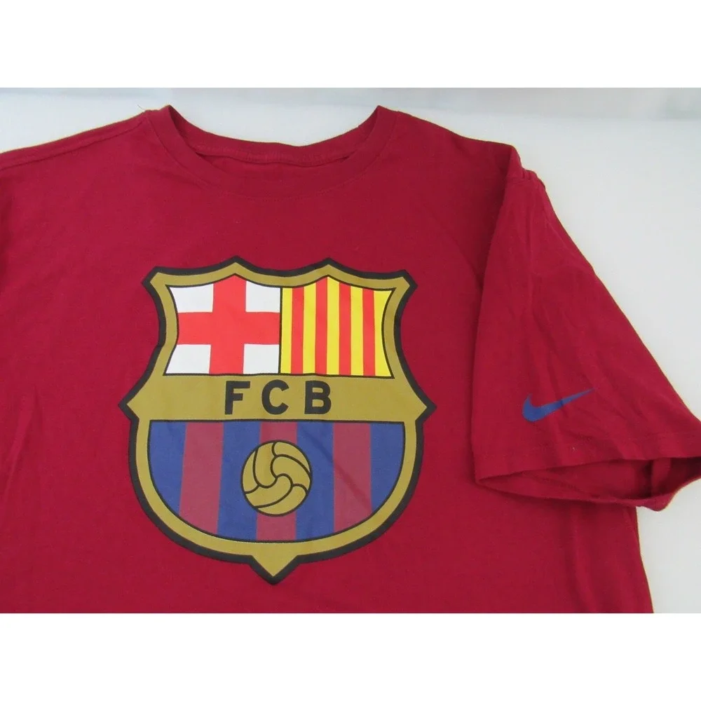 Nike Tee Soccer FCB BARCELONA Size L Red Jersey Futebol Club Barcelona